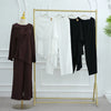 Textured Cape Top and Wide-Leg Trousers Set
